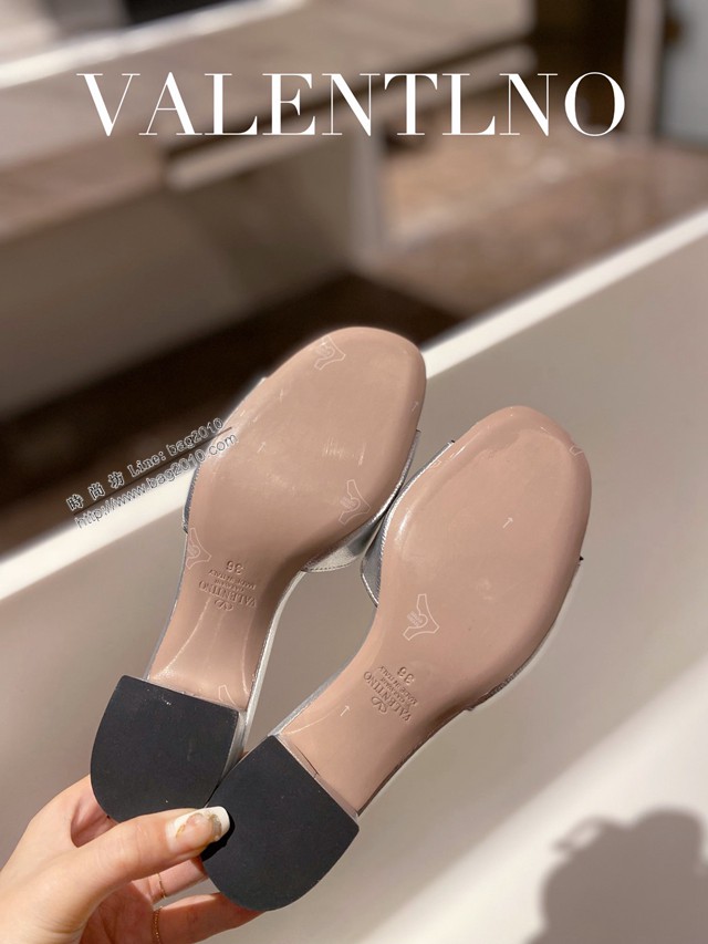 Valentino專櫃原版華倫天奴春夏新款女士拖鞋高跟涼拖鞋 dx2955